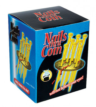 Spiked Coin - Nails Thru Coin - 8 Nägel durch Münze