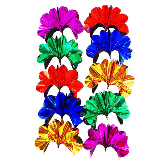 Bare Hand Flower Production - 10 Multicolored Mylar Flowers