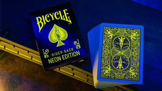 Bicycle Neon Rider Back Yellow-Starburst Deck - Pokerdeck
