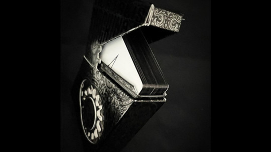 Preview: Black Metallic Foil Mortalis Machina Edition - Pokerdeck