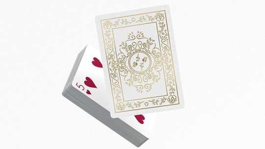 Preview: Black Roses White Gold Foil - Pokerdeck
