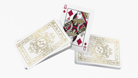Black Roses White Gold Foil - Pokerdeck