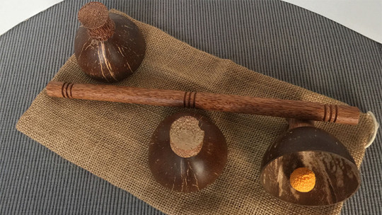 Cheppum Panthum Coconut Shell Cups and Wand set by Gary Kosnitzky