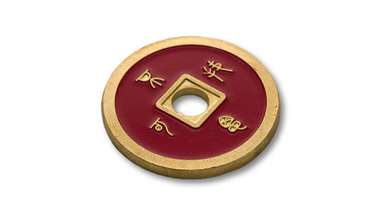Chinese Coin by Tango - Dollar size - Black/Red