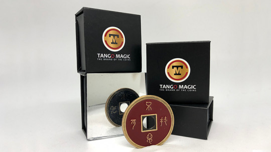 Chinese Coin by Tango - Dollar size - Black/Red