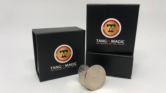 Flipper Coin Pro Elastic System (Quarter Dollar DVD w/Gimmick)(D0148) by Tango