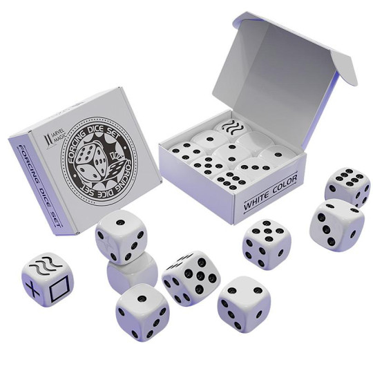Forcing Dice Set by Bluether Magic - Forcing plus Normal Dice - White