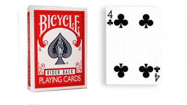 Force Deck - Rot - Kreuz 4 - Bicycle Forcierspiel - Forcing Cards - Forcierkarten
