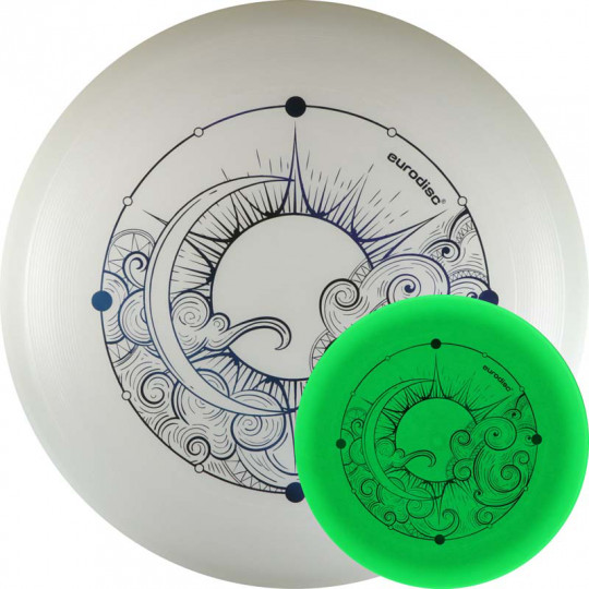 Frisbee - Eurodisc 100% Organic - Superglow - Blau - Fluoreszierende Wurfscheibe - 175g - 275mm