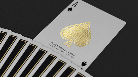 Preview: Gold Foil Black Roses Casino - Pokerdeck