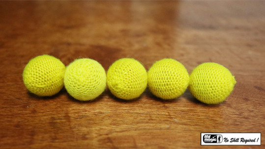 Häkelballe - Crochet Balls - Gelb - Chop Cup - Combo Set- 4 Normale und 1 Magnetischer Ball
