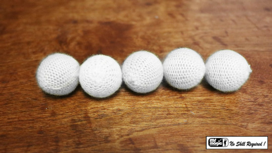 Häkelballe - Crochet Balls - Weiss - Chop Cup - Combo Set- 4 Normale und 1 Magnetischer Ball