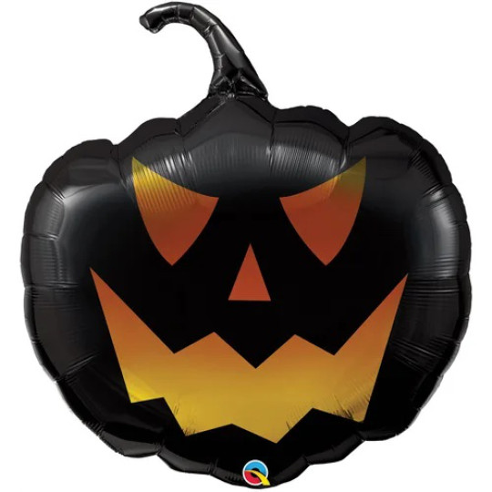Halloween Kürbis - Großer Folienballon 63,5 cm - Qualatex Heliumballon Kürbis Orange