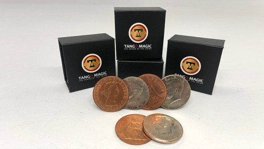 Hopping Half with Expanded Shell Coins & English Penny D0059 by Tango