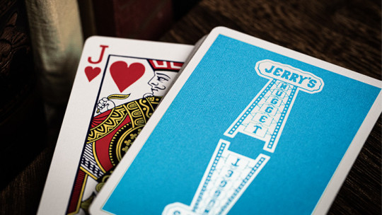 Jerry's Nugget (Icey Blue) Marked Monotone - Pokerdeck - Markiertes Kartenspiel