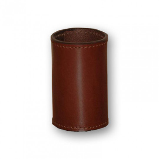 Leather Coin Cylinder (Brown, Dollar Size) s