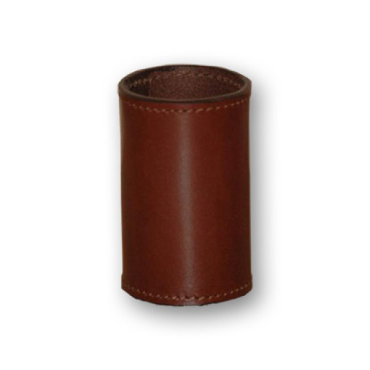 Leather Coin Cylinder (Brown, Dollar Size) s