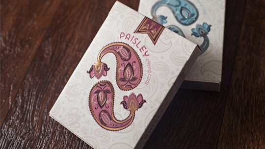Marked Paisley Ton sur Ton Poudre Rouge - Pokerdeck - Markiertes Kartenspiel