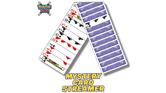 Preview: Mystery Card Streamer (Blue 6 of Clubs) by PlayTime Magic DEFMA