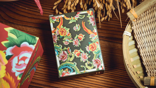 Phoenix and Peony (Green) by Bacon Playing Card Company - Pokerdeck