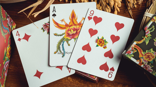 Phoenix and Peony (Red) by Bacon Playing Card Company - Pokerdeck