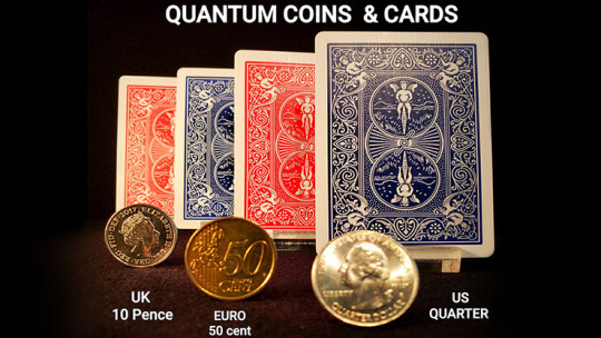 Quantum Coins (Euro 50 cent Blue Card) by Greg Gleason and RPR Magic Innovations