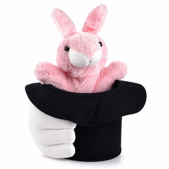 Rabbit in Top Hat Handpuppe - Magischer Hase im Zauberhut für Show & Kinder