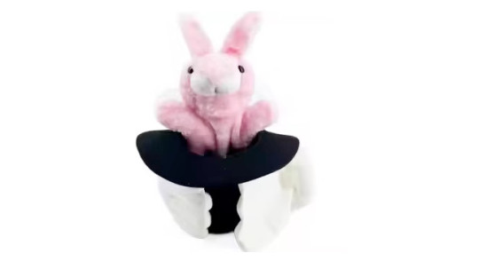 Kaninchen im Zauberhut Handpuppe - Magischer Gag für Show, Kinder & Bühne