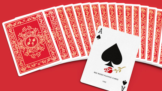 Red Roses Gold Foil (Fully Marked) - Pokerdeck - Markiertes Kartenspiel