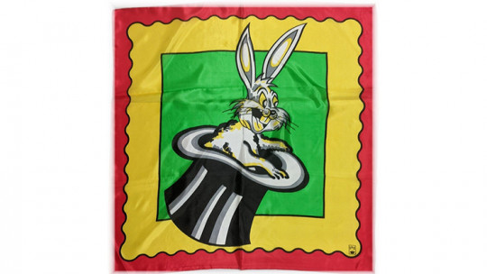 Rice Picture Silk 27" (Rabbit in Hat) by Silk King Studios