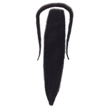 Schnurrbart Chinese Moustache Echthaar Set schwarz