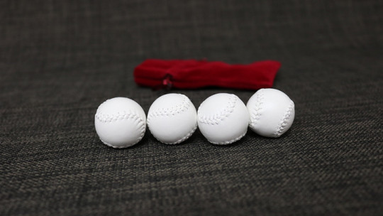 Set of 4 Leather Balls for Cups and Balls (White and White) by Leo Smetsers