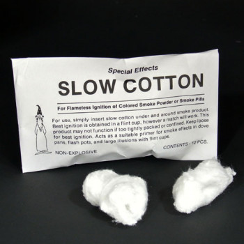 Slow Cotton - Watte für Rauchpulver - 12 Stück