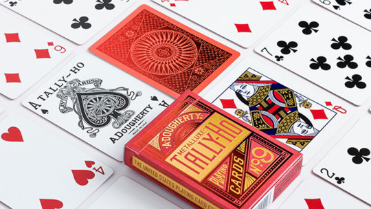 Tally-Ho Red (Circle) MetalLuxe by US - Pokerdeck