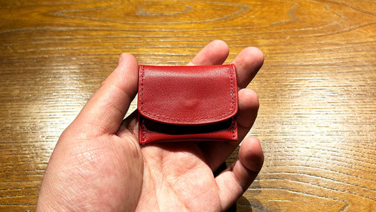 The Cowhide Coin Wallet (Red) by Bacon Magic