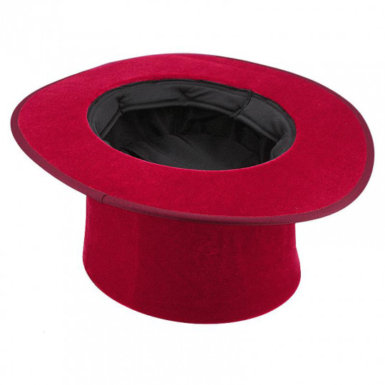 Trick Zauberhut - Faltbarer Zylinderhut mit Geheimfach (doppelter Boden) - Folding Top Hat - Super Gibus Red
