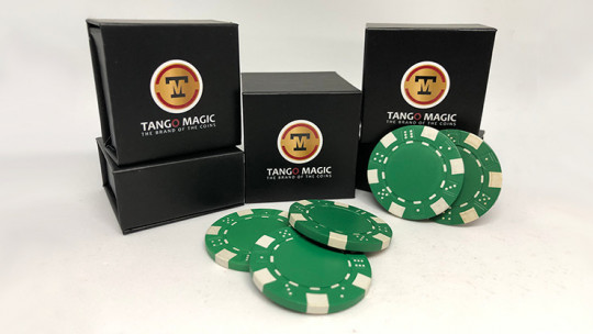 TUC Poker Chip Green plus 3 regular chips (PK002G) by Tango Magic