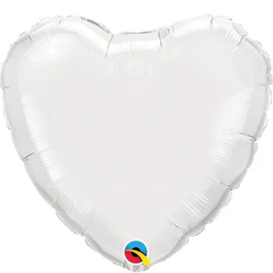 White Heart Mini Ballon - Folienballon 23 cm - Qualatex Herzlatexballon Weiß