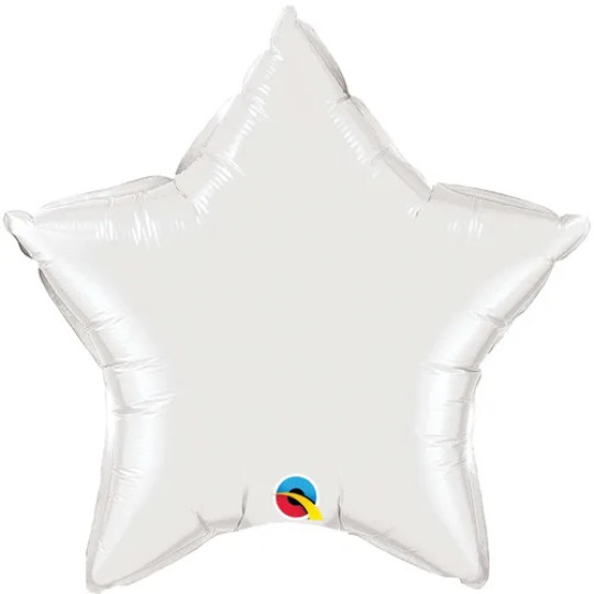 White Star Mini Stern - Folienballon 10 cm - Qualatex Weiß Sternballon heliumgeeignet