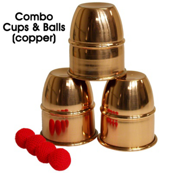 Cups and Balls Copper with Chop Cup Combo by Premium Magic - Becherspiel