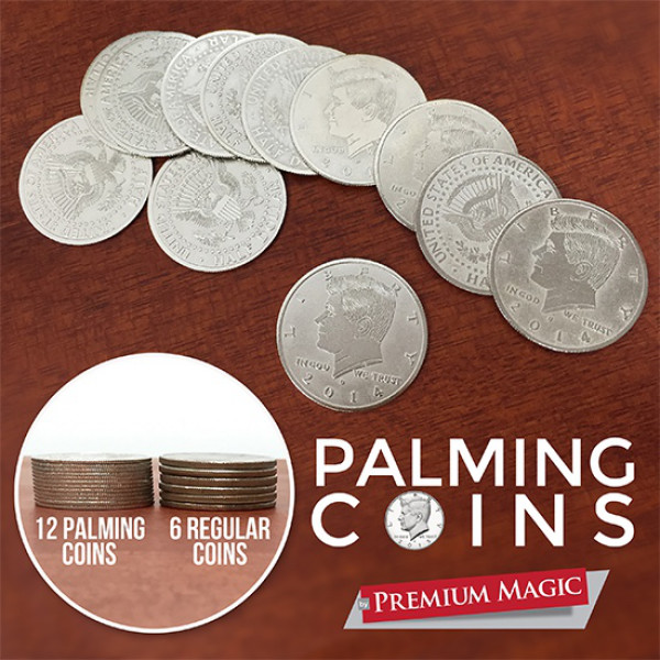 Palming Coin Set by Premium Magic - 12 Stück - Half Dollar Palmiermünzen