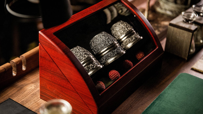 Artisan Engraved Cups and Balls in Display Box by TCC