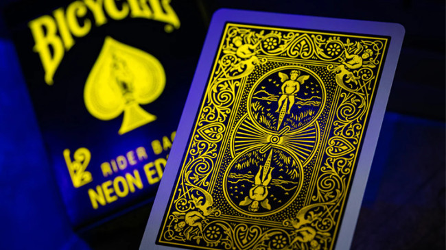 Bicycle Neon Rider Back Yellow-Starburst Deck - Pokerdeck