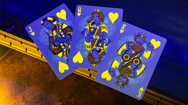 Bicycle Neon Rider Back Yellow-Starburst Deck - Pokerdeck