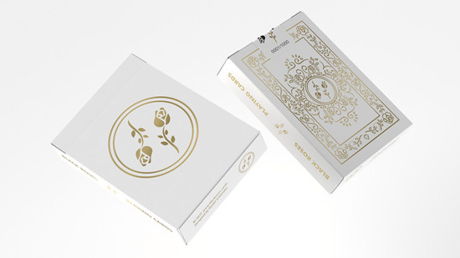 Black Roses White Gold Foil - Pokerdeck