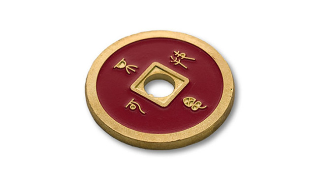 Chinese Coin by Tango - Dollar size - Black/Red