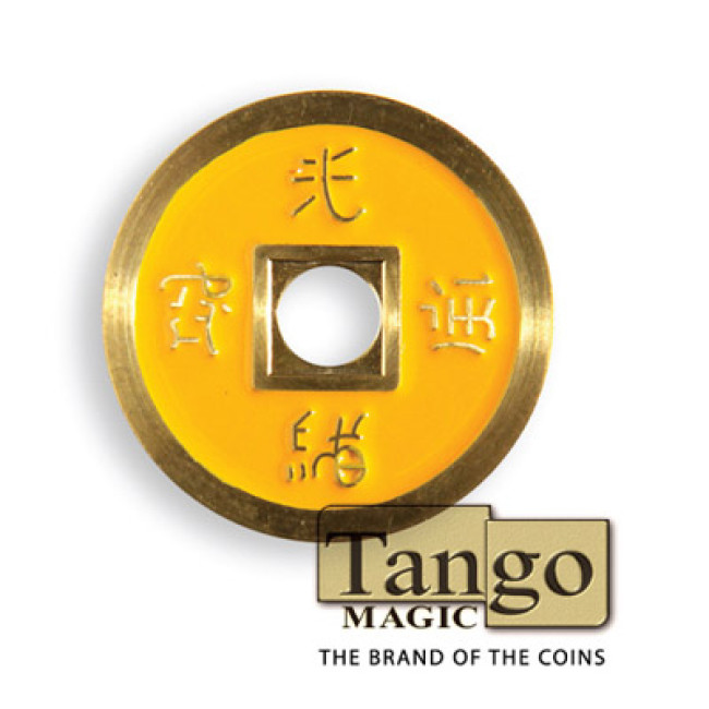 Chinese Coin (CH0020) Red & Yellow by Tango Magic