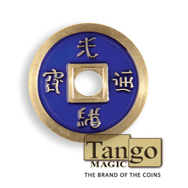 Chinese Coin (CH0021) Blue & Red by Tango Magic
