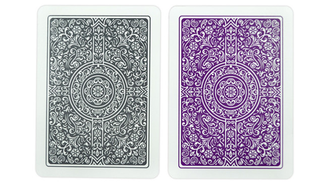 Copag Unique Plastic Poker Size Regular Index Gray and Purple Double-Deck Set - Pokerdeck