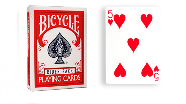 Force Deck - Rot - Herz 5 - Bicycle Forcierspiel - Forcing Cards - Forcierkarten